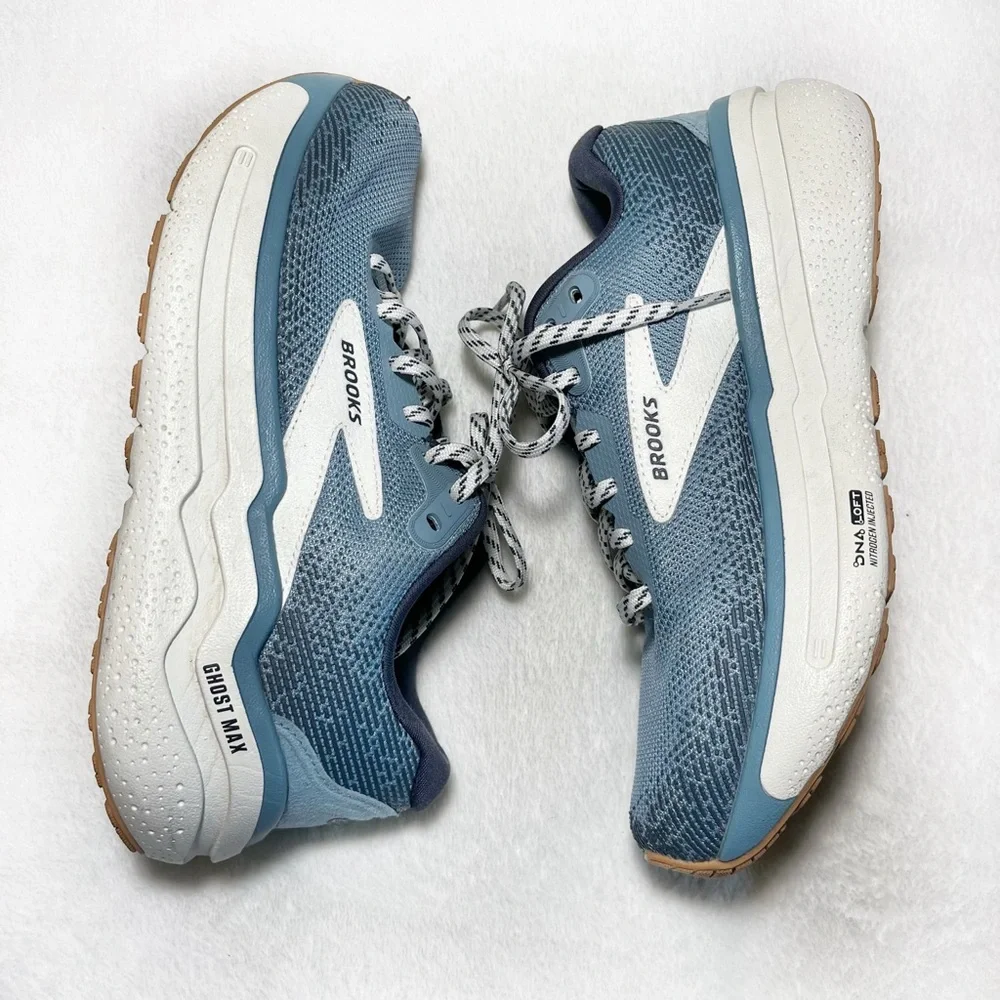 Brooks Ghost 2 MAX Blue and White Running Shoes Women’s Sz 7.5 - Picture 3 of 9